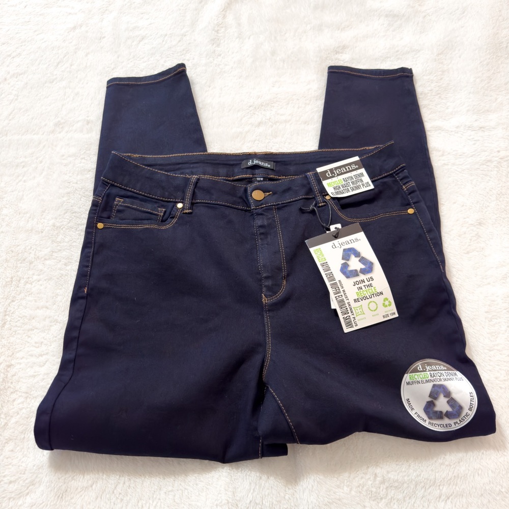 18W d.jeans Recycle Denim Skinny Plus Jeans Super Dark Rinse